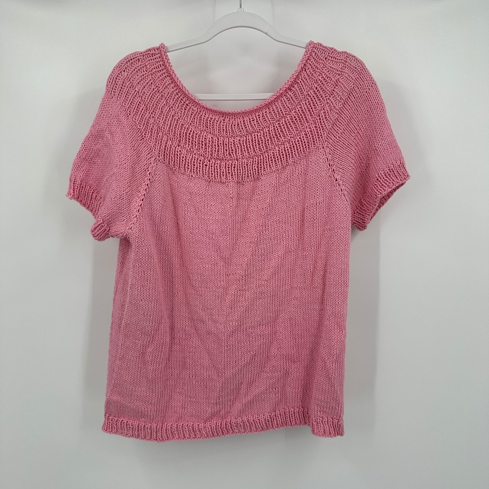 Womens Handmade Cottagecore Crochet Sweater Size M Shabby Chic Coquette Vintage